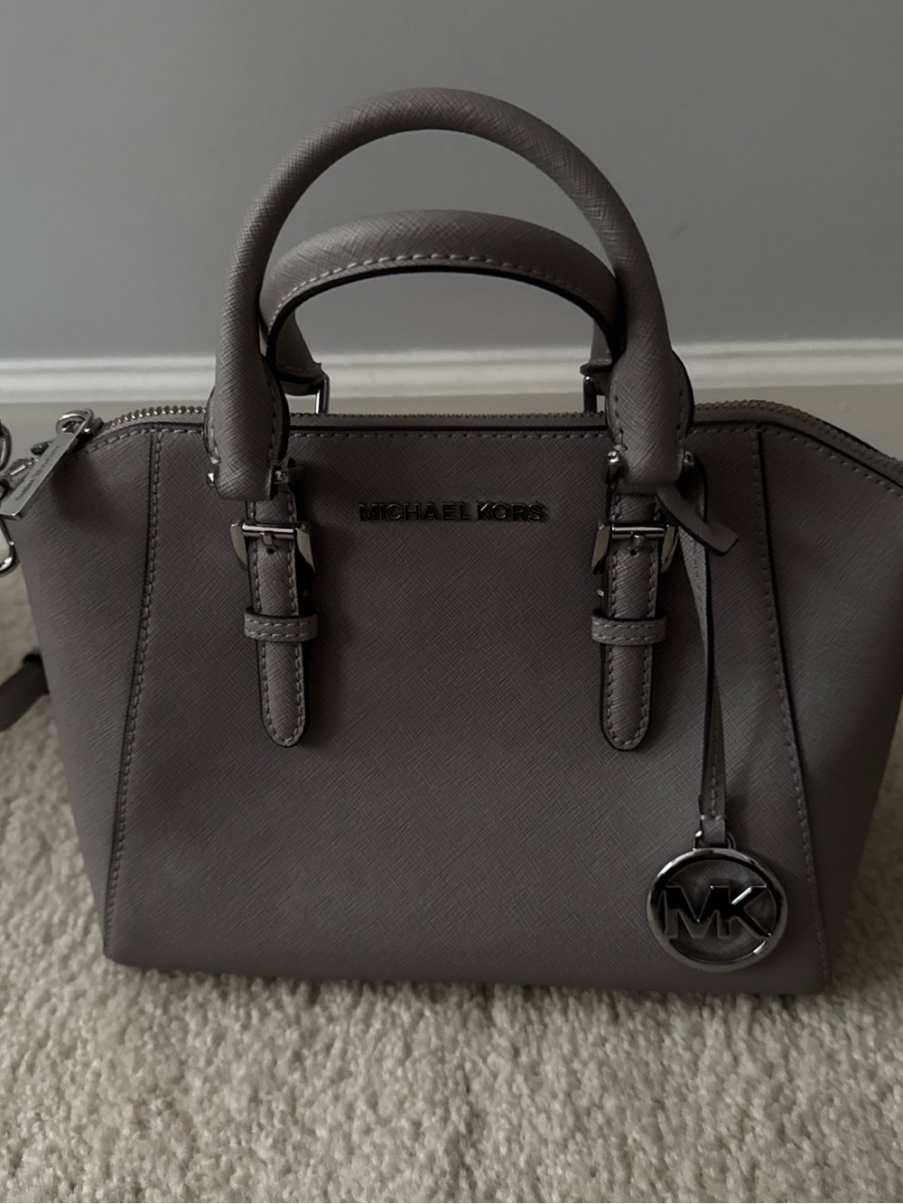 Michael Kors Taupe Saffiano Leather Satchel